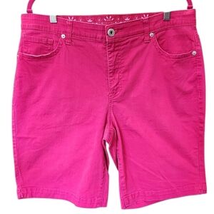 Faded Glory Pink Bermuda Shorts Mid-Rise